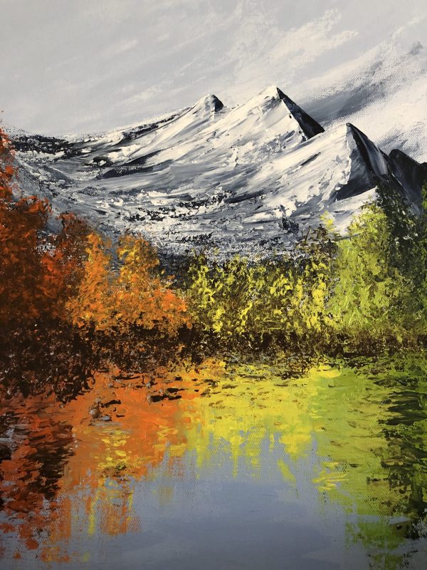 The Colorful lake acrylique sur toile inspiré, Signé Kate_Art