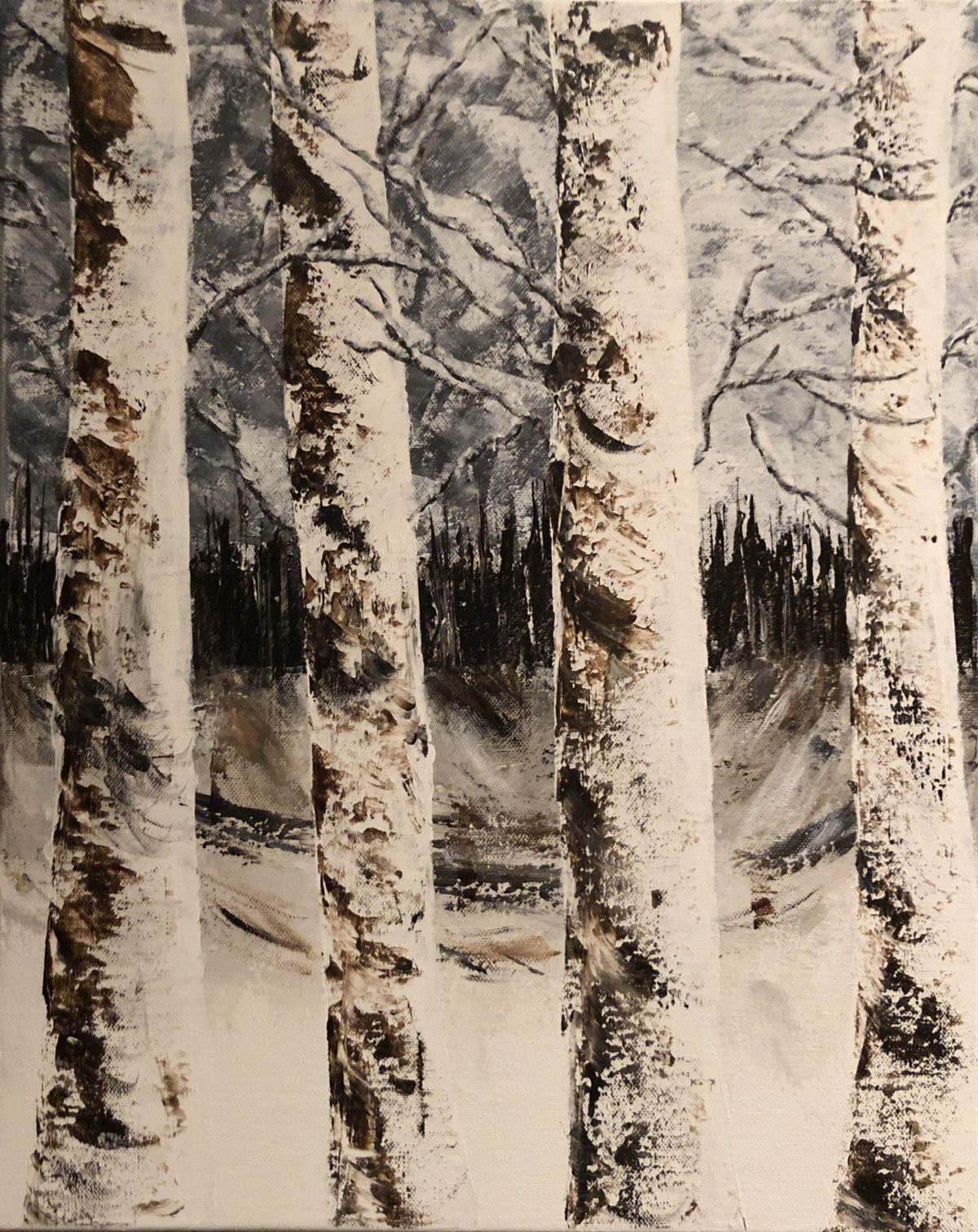 forêt enneigée tableau de Kate_Art Galerie