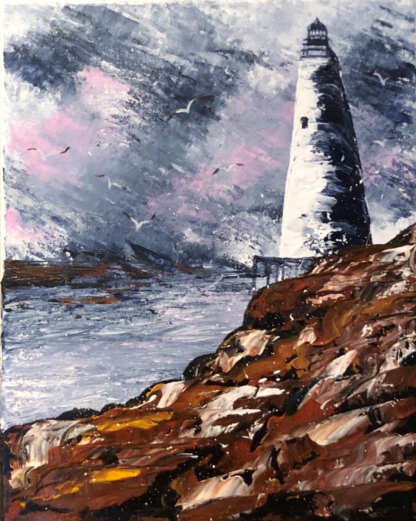 Toile de la page galerie D'œuvre - Lighthouse une peinture acrylique du phare fait par kate_Art Galerie