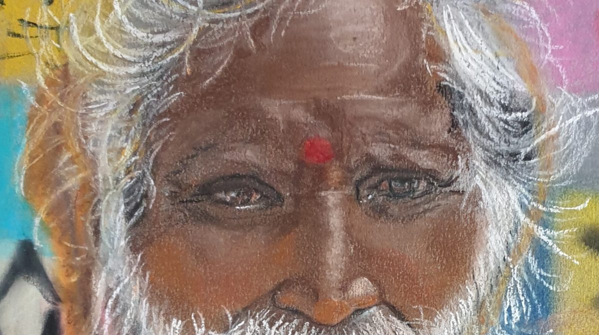 Moine hindou - visage de vieil homme