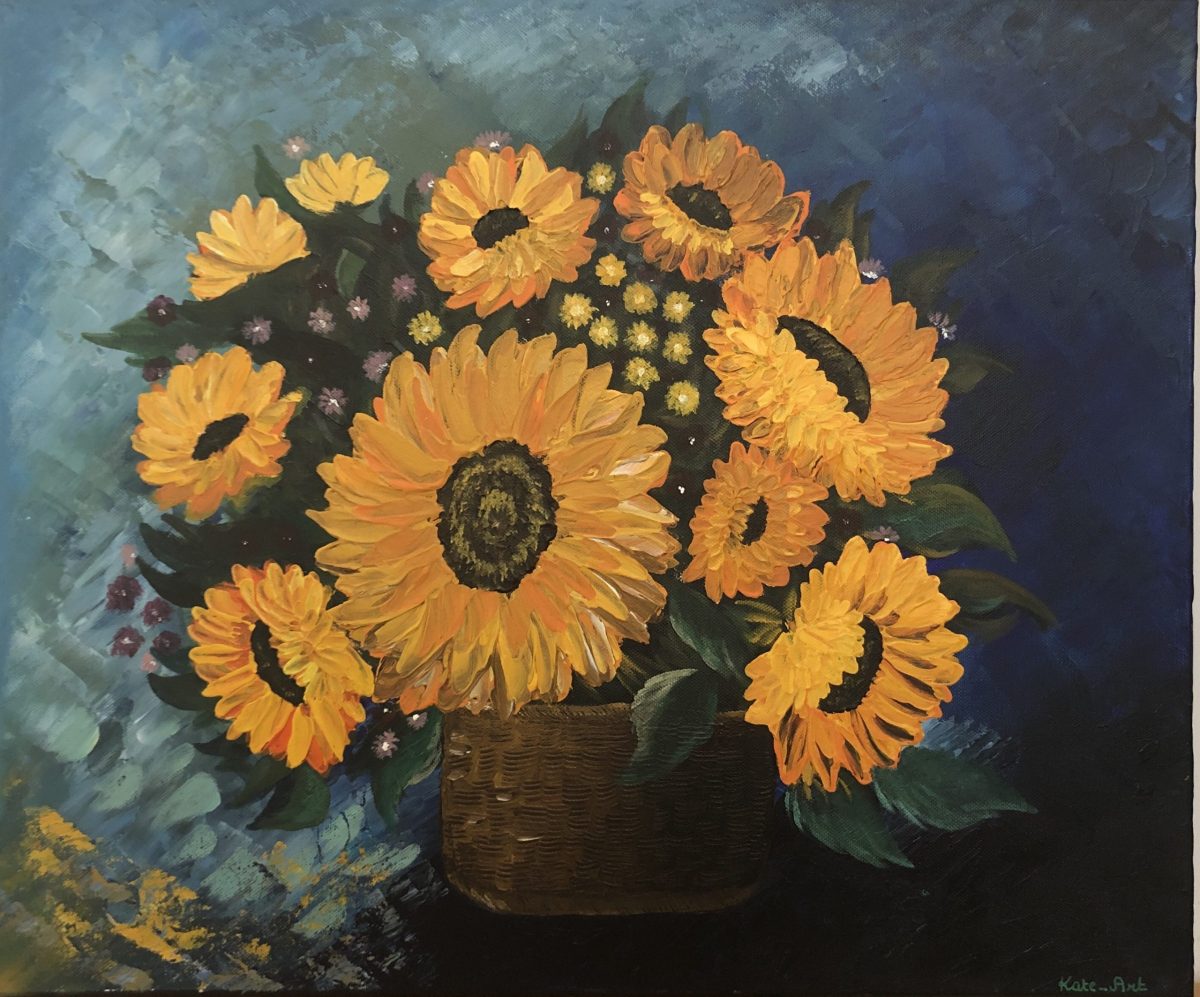 Bouquet of Sunflower signed by Kate_Art, artist Katarzyna Boduch