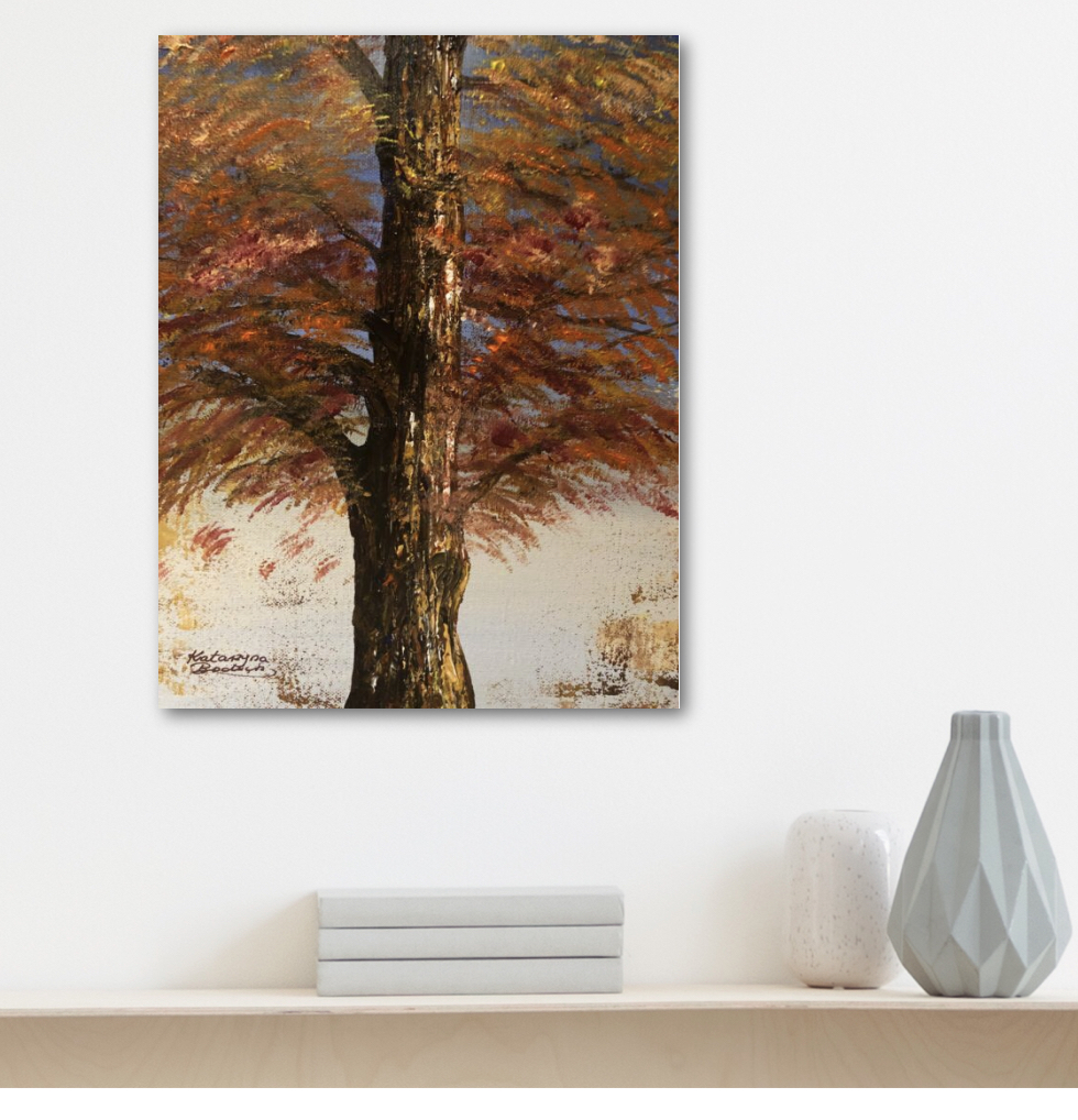 The golden tree of autumn, tableau accroché au salon