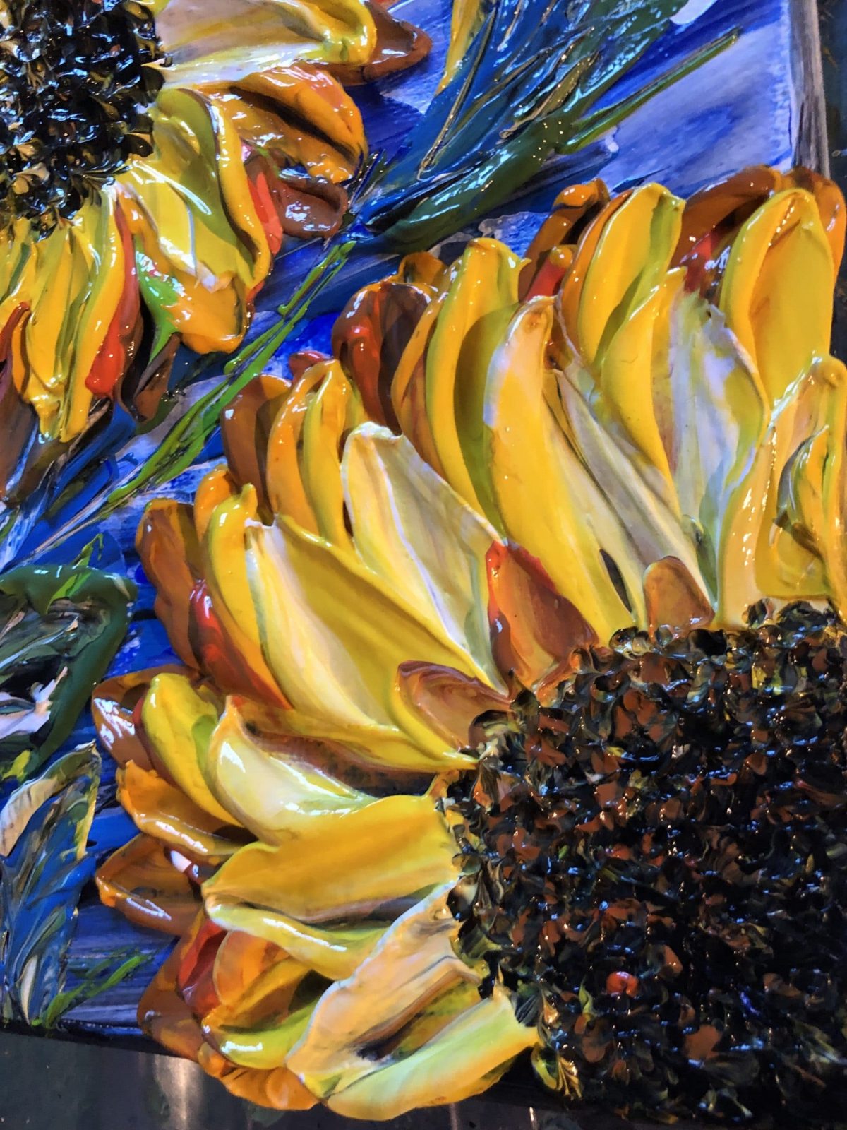 Sunflowers, gros plan sur la texture