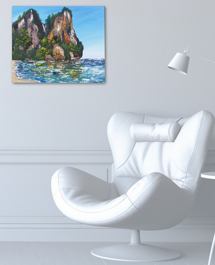 Roch Island, painting hanging on the desk