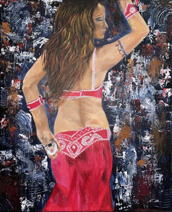 Harem Dancer, acrylic on canvas signed Kate Art