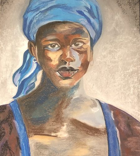 woman of colour is a dry pastel drawing by Katarzyna Boduch