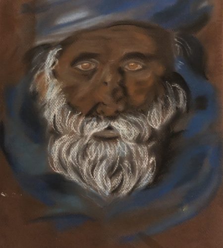 the man on the dune in dry pastels by Katarzyna Boduch