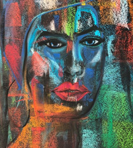 In the colours of Africa made with dry pastels